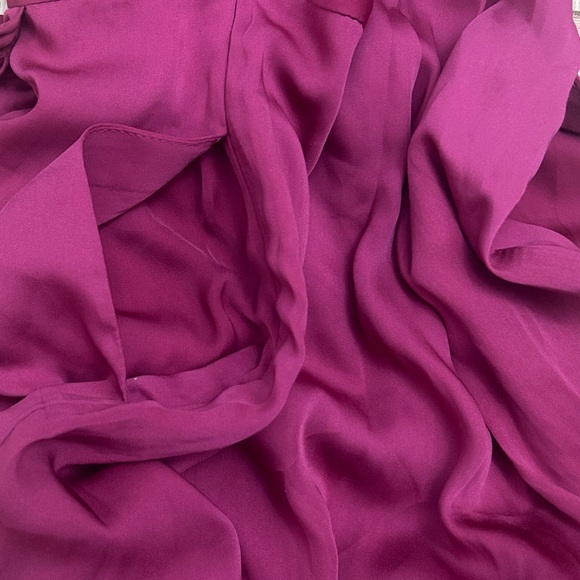 BCBG Ruched Pleated A-Line Wrap Style Fit Flare Pink One Shoulder Dress 0 - Picture 5 of 8